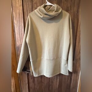 Dear Scarlett Jet Set Vienna Cowl Neck Pullover Sweatshirt Sage Medium NWOT